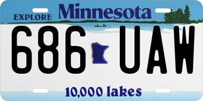 MN license plate 686UAW