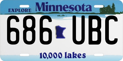 MN license plate 686UBC