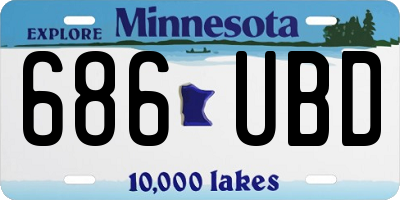 MN license plate 686UBD