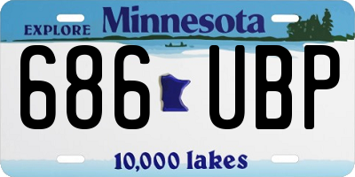 MN license plate 686UBP