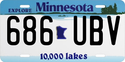 MN license plate 686UBV