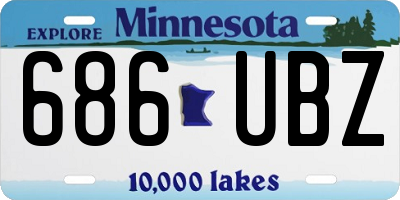 MN license plate 686UBZ