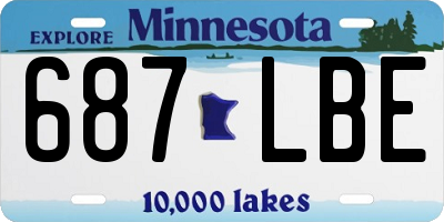 MN license plate 687LBE