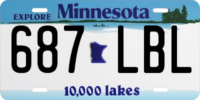 MN license plate 687LBL