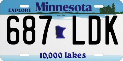 MN license plate 687LDK