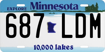 MN license plate 687LDM
