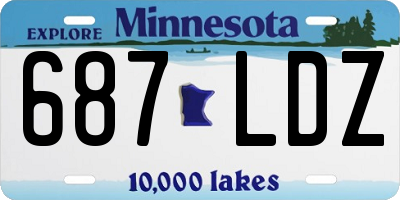 MN license plate 687LDZ
