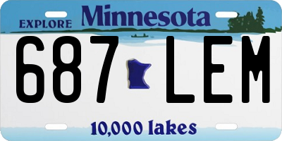 MN license plate 687LEM