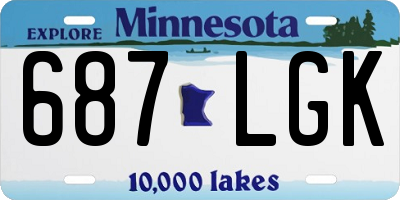 MN license plate 687LGK
