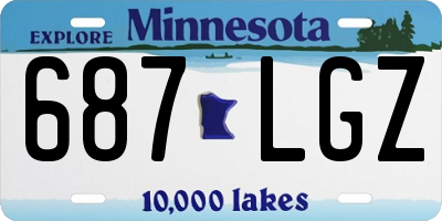 MN license plate 687LGZ