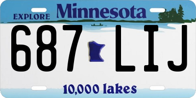 MN license plate 687LIJ