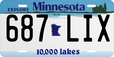 MN license plate 687LIX