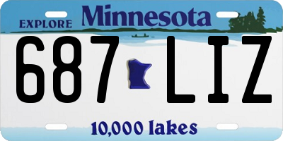 MN license plate 687LIZ