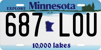 MN license plate 687LOU