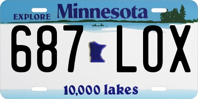 MN license plate 687LOX