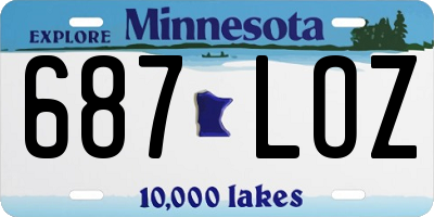 MN license plate 687LOZ