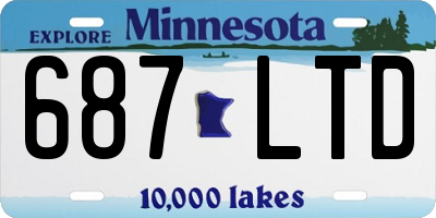 MN license plate 687LTD