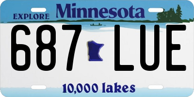 MN license plate 687LUE