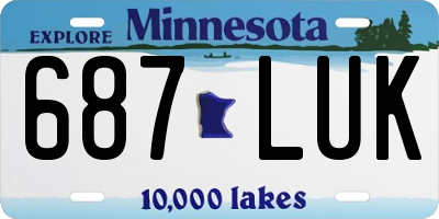 MN license plate 687LUK