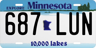 MN license plate 687LUN
