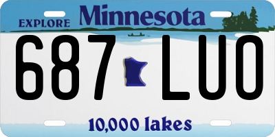 MN license plate 687LUO