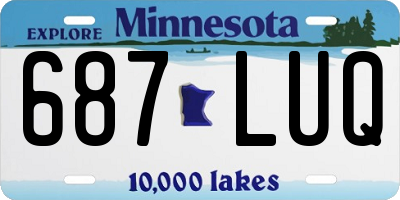 MN license plate 687LUQ