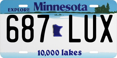 MN license plate 687LUX