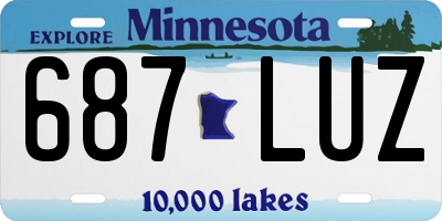 MN license plate 687LUZ