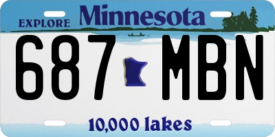 MN license plate 687MBN