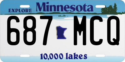 MN license plate 687MCQ