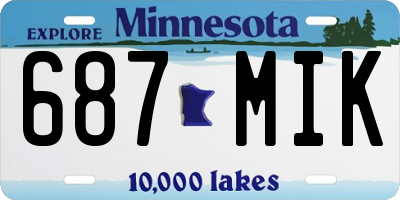 MN license plate 687MIK