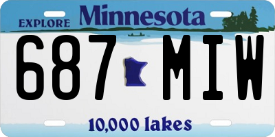 MN license plate 687MIW