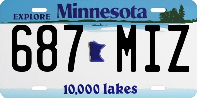 MN license plate 687MIZ