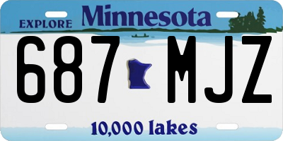 MN license plate 687MJZ