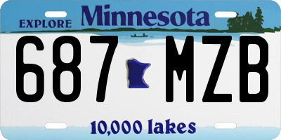 MN license plate 687MZB