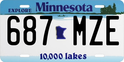 MN license plate 687MZE
