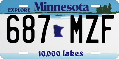 MN license plate 687MZF