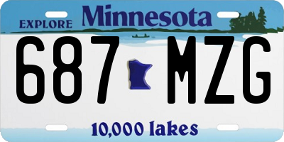 MN license plate 687MZG