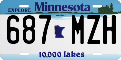 MN license plate 687MZH