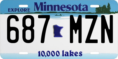 MN license plate 687MZN