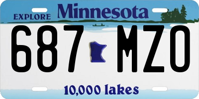 MN license plate 687MZO