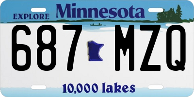 MN license plate 687MZQ