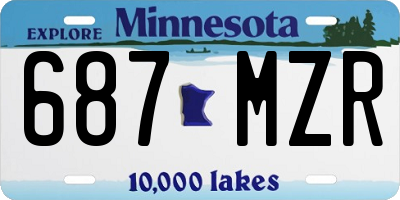 MN license plate 687MZR