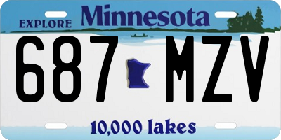 MN license plate 687MZV