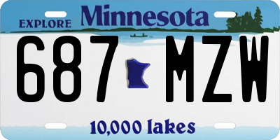 MN license plate 687MZW