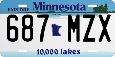MN license plate 687MZX