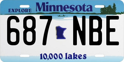 MN license plate 687NBE
