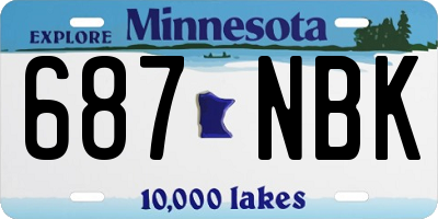 MN license plate 687NBK