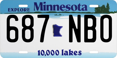 MN license plate 687NBO