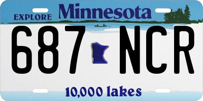 MN license plate 687NCR